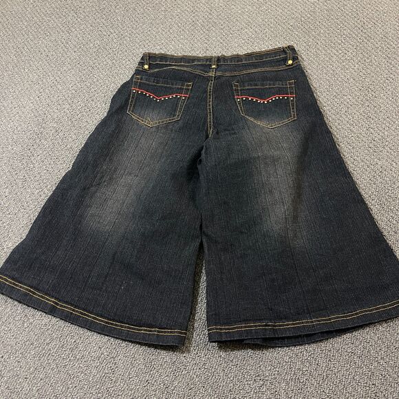 Old Skool Jeans Womens Size 11/12 Blue Embroidered Hip Hop Baggy Wide Leg Grunge - Picture 5 of 9